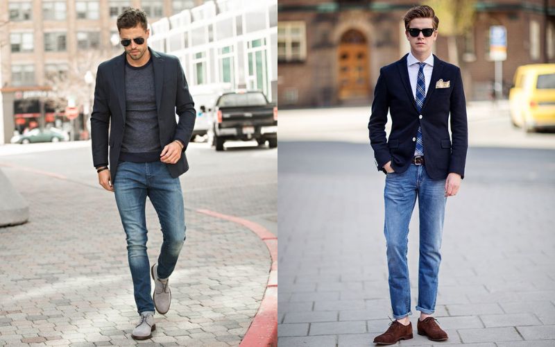 Cách mix quần jean với áo vest nam 1 nút dòng luxury đang rất thịnh hành